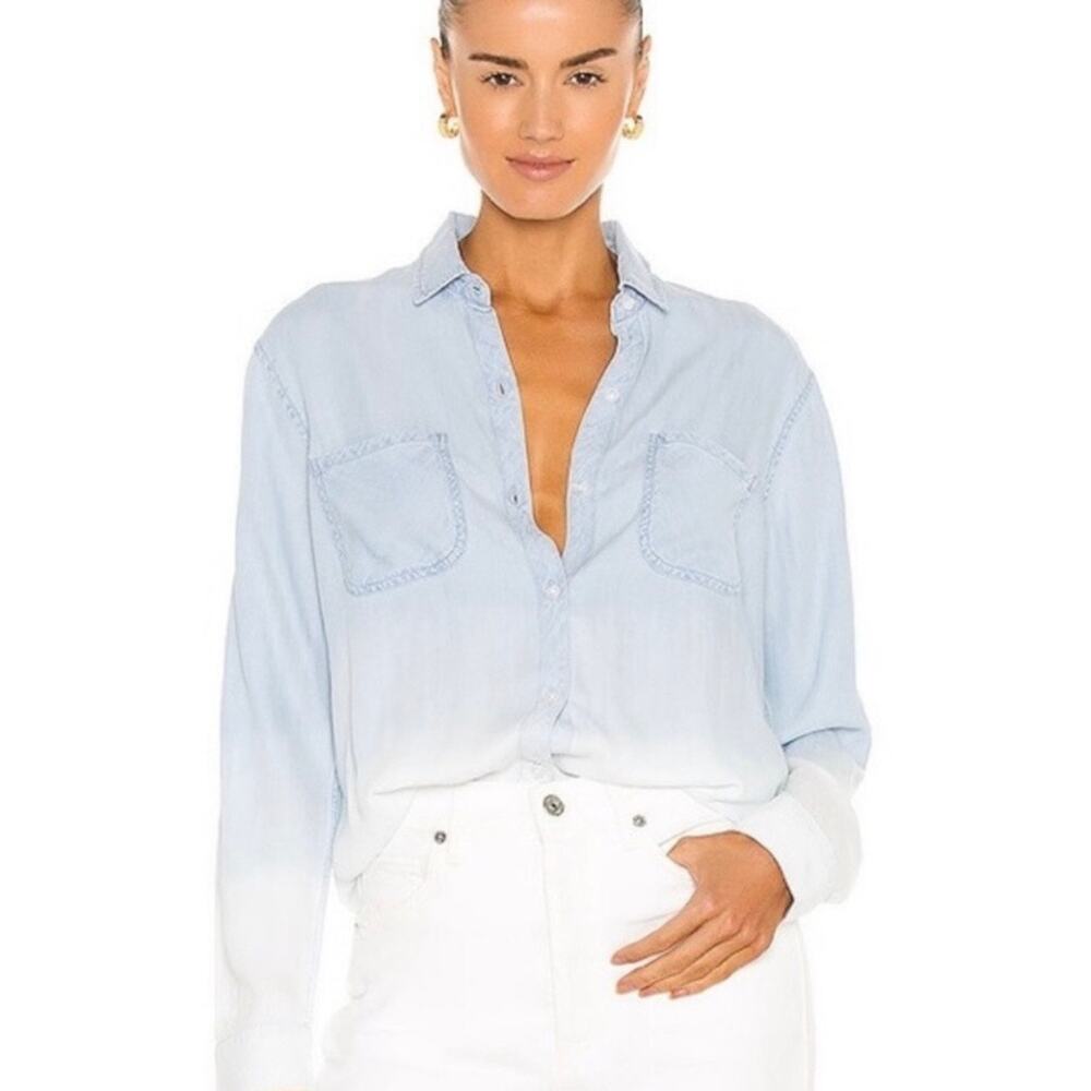 Rails Carter Light Vintage Dip Dye Ombre Tencel Button Up Top Size XS